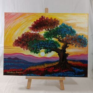 Hand Painted 12 X 16 Acrylic Painting On Canvas Unframed Signed